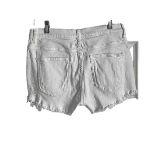 Express Lace Up western White High Rise shorts with stretch  Woman’s 8 - Picture 2 of 6